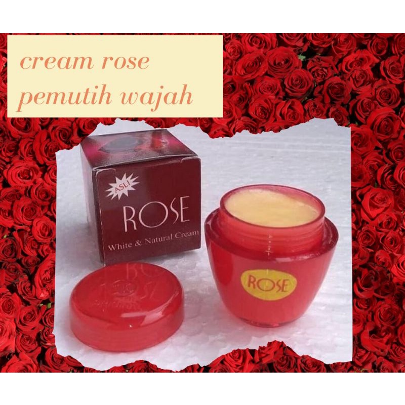 [100% Asli] Cream Rose White &amp; Natural Krim Pemutih Wajah Kulit Tampak Putih Tahan Lama