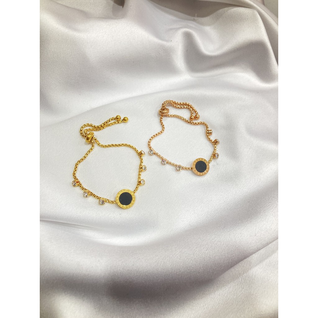 Gelang Serut Titanium Anti Karat Aksesoris Perhiasan Wanita GLT-035