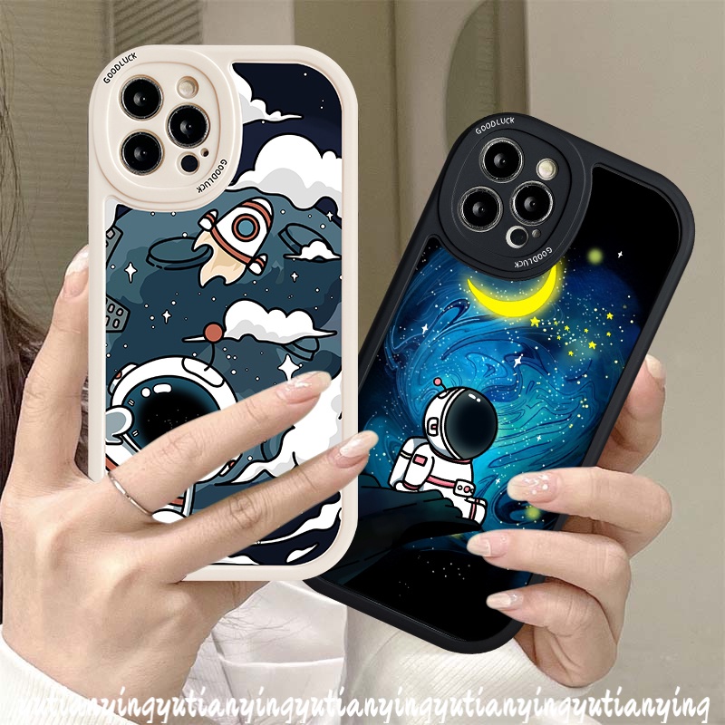 Casing Astronot NASA Star Trendy Redmi 10a1 12C 9 9T 9C NFC 9A 10A 10C Redmi Note 10 10s Note 11 Note11Pro Note 8catatan 9catatan 11s Note 9Pro Note 10Pro Kartun Soft TPU Cover