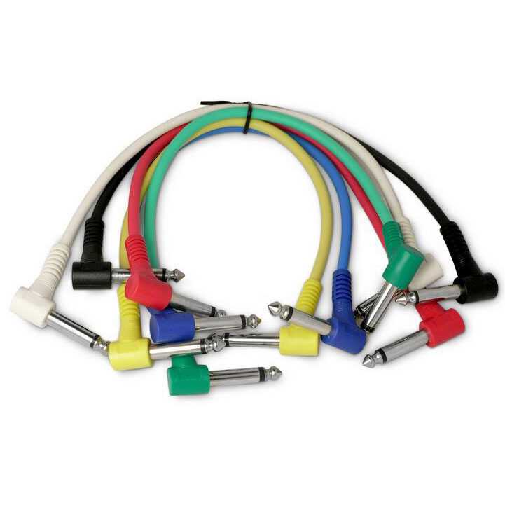 Kabel Gitar L Angle Untuk Pedal Efek Gitar 6 PCS-Multi Warna