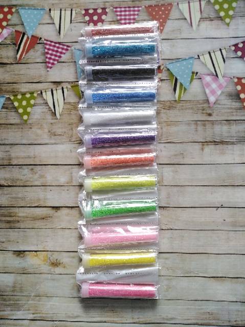 Set gliter glitter 6 pcs 6 warna untuk prakarya / dekorasi