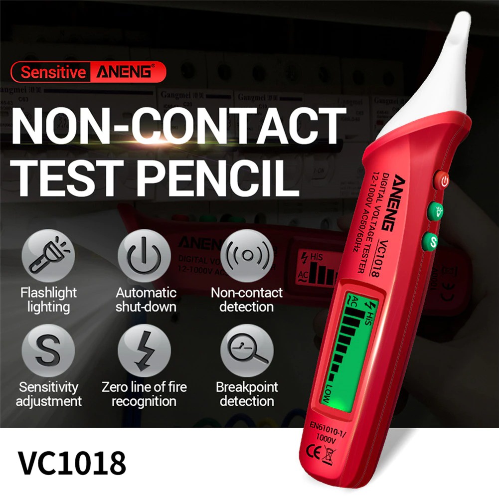 ANENG Tester Pen Non Contact AC Voltage Alert Detector 12 V - 1000 V - VC1018