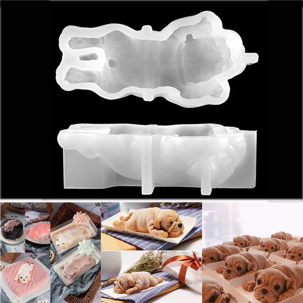 Solighter 3D Dog Cetakan Silikon Fondant Alat Dekorasi Kue Shar Pei Mousse Cake