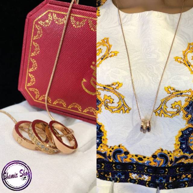 Long Neacklace Cartier 3 Ring Kalung😍