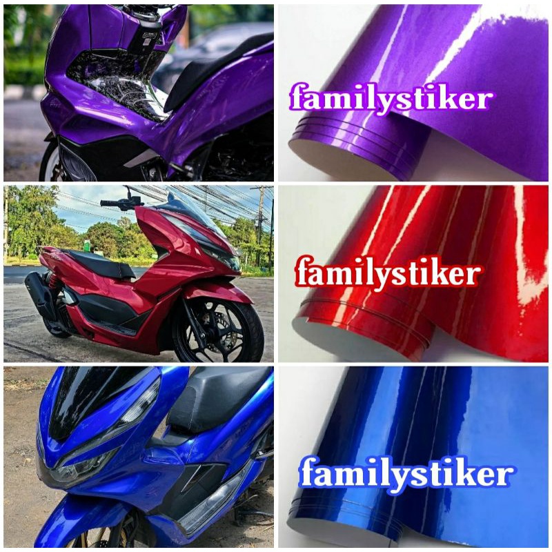STICKER SKOTLET MERAH CANDY SEKOTLET MOTOR METALIK CANDY SKOTLET MOTOR BIRU CANDY