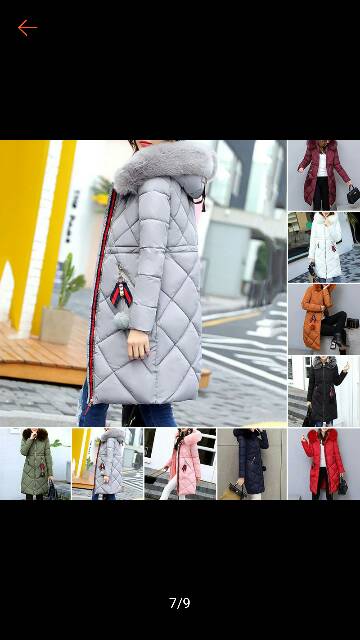 jaket jacket hoodie parka hooded parka down collar bulu hangat long winter dingin import impor coat