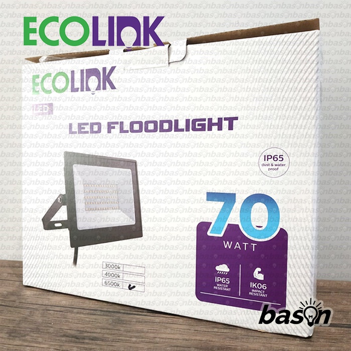 ECOLINK FL007 70W - Lampu Sorot LED Floodlight - IP65 Outdoor