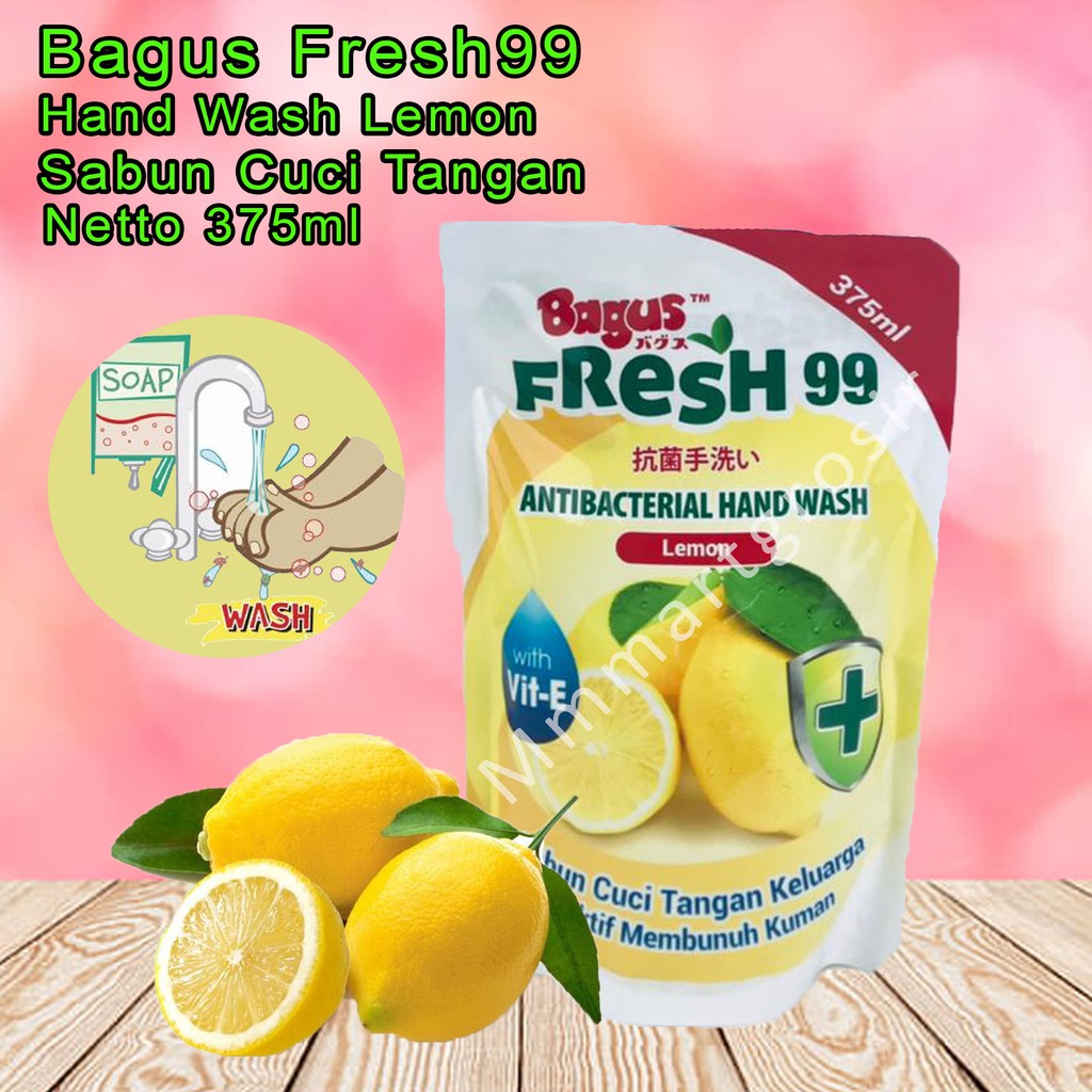 Bagus Fresh99 / Hand Wash Lemon / Sabun Cuci Tangan / 375ml