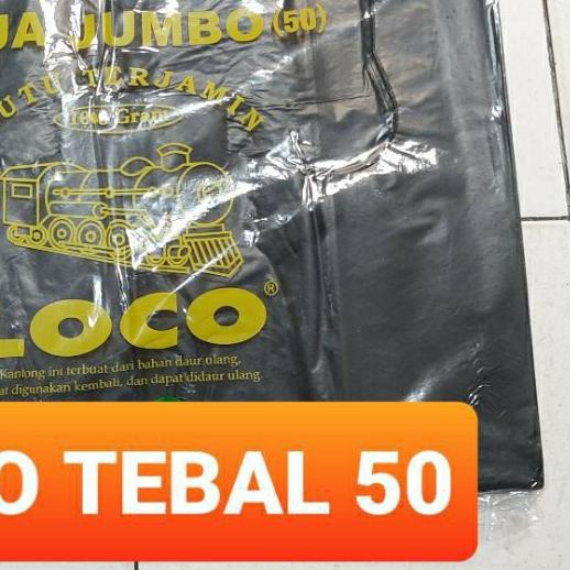 Plastik loco tebal 50 hd pe kantong plastik hitam loco 50 jumbo kantong kresek loco 50 jumbo
