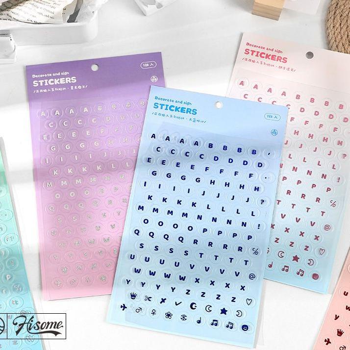 

K6Y sticker letter tulisan huruf - untuk binder 3ring journal diy - bahan transparan [thehanscorner]