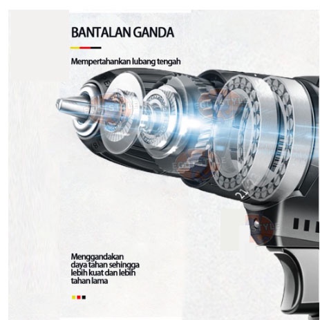 COD Bor Baterai / Bor dampak / Mesin Bor Cordless / Bor Listrik / Beton Besi Kayu Full 98Vf Set Pilihan Bor Tanpa Kabel Bor Listrik Bor Tanpa kabel Set Lengkap Mata Bor Cordless Drill Full Set Of Drill Bits