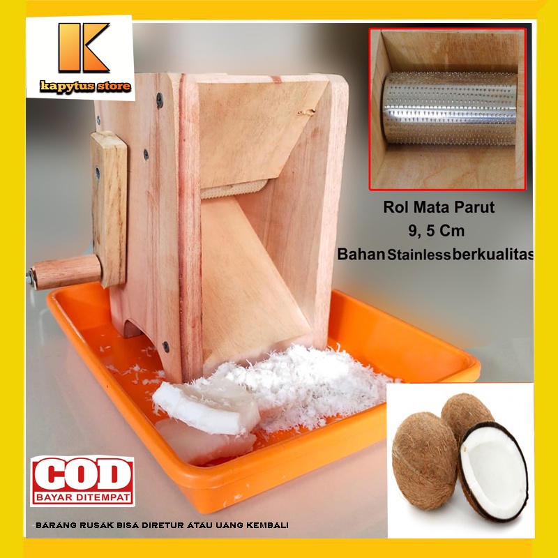Parutan serutan kelapa manual praktis bahan kayu jati berkualitas murah model super marud PARUTAN