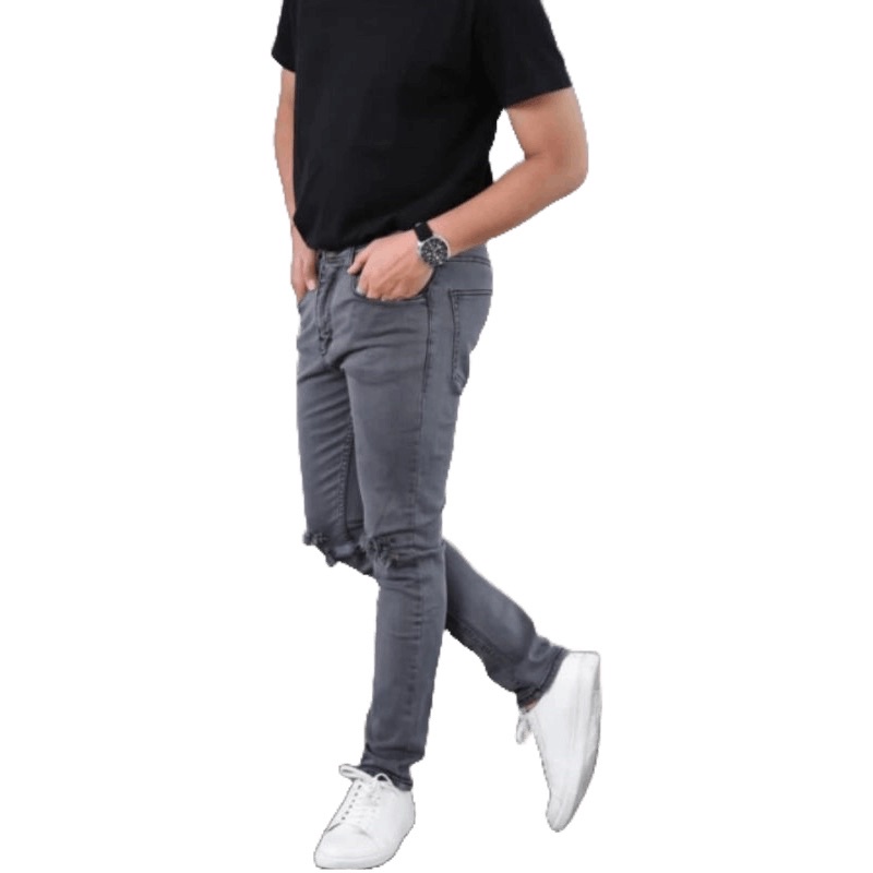 CELANA JEANS SOBEK / CELANA JEANS SKINY DISTRO PRIA / Celana Sobek Lutut Pria