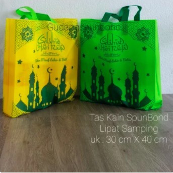 

✨ BISA COD ✨ Tas Kain Spundbon Idul Fitri/ Tas Kain Lebaran Uk.30x40 ISI 12 PCS