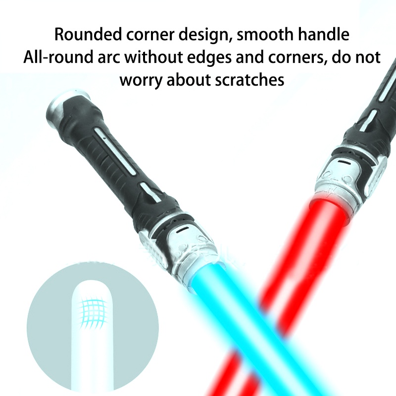 2Pcs Pedang Lampu Star Wars Double Bladed Dengan Konektor Suara Mainan Pedang Light Star Wars