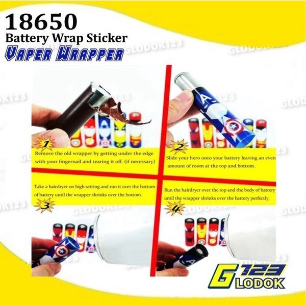 Battery Wrap Sleeve PVC Plastik Cover Baterai Batere Batre ODB 18650