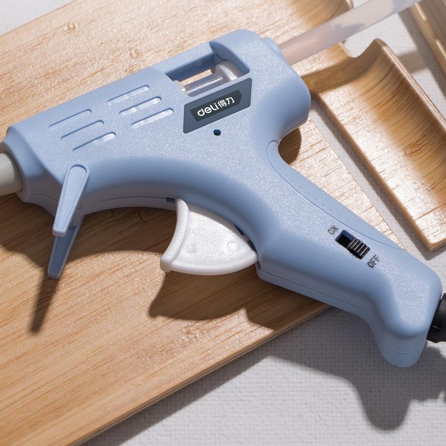 

[PROMO H9M33] Deli Hot Melt Glue Gun/Lem Tembak 20W Warna Biru/Pink Gratis 10 Lem DL39002X /Alat Perkakas Terbatas