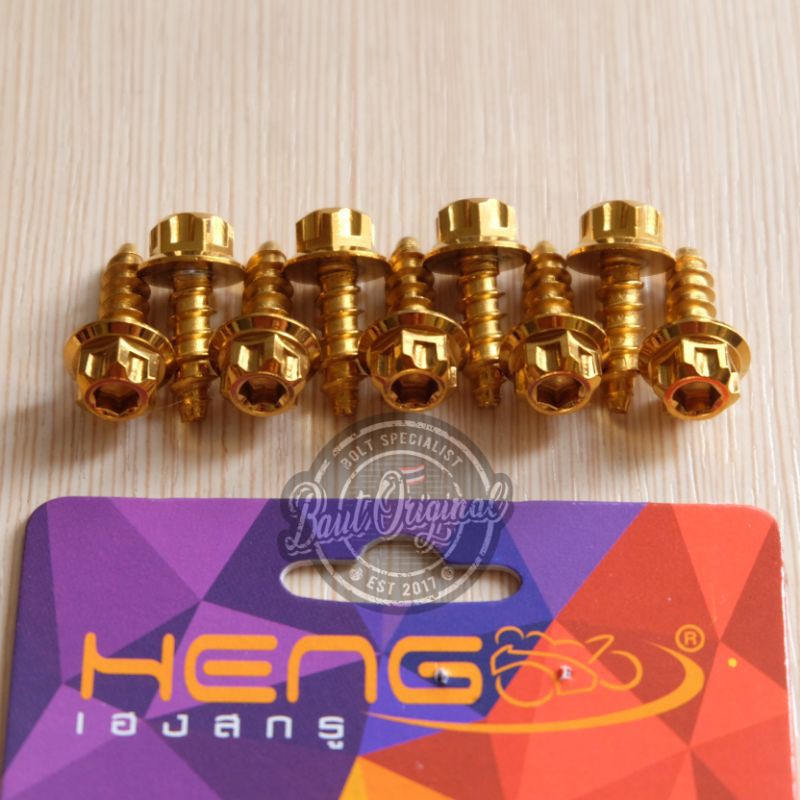 baut body probolt gold belimbing new model flower star gear 2 kunci original heng thailand