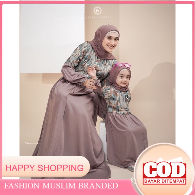 COD GAMIS KHANZA DRESS BY NADHEERA LUXURY| COUPLEAN IBU ANAK TERBARU KEKINIAN|PASANGAN SARIMBITAN  M