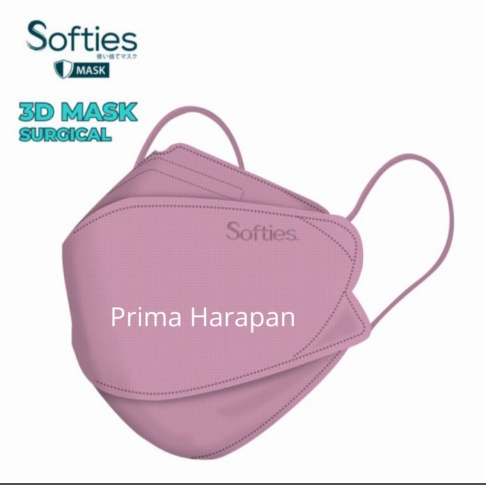 Masker 3d (softies 3D mask surgical) - Merah Muda