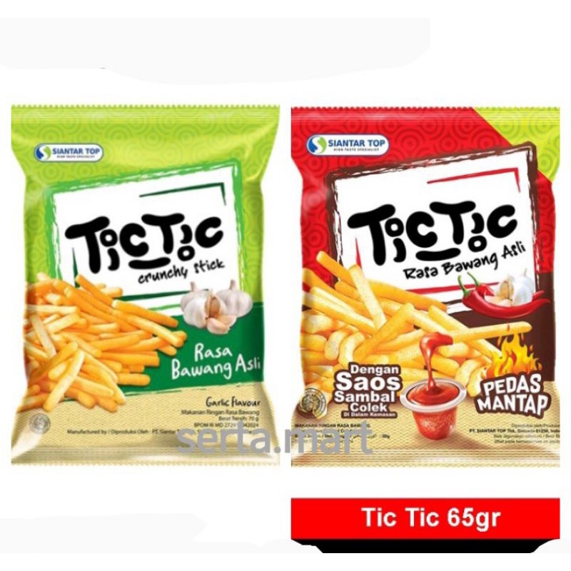 

TicTic Crunchy Stick Garlic 70gr - TicTic Snack Rasa Bawang Asli / Pedas