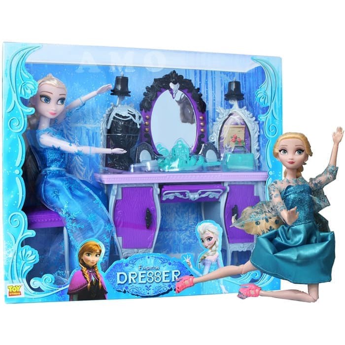 Fashion Dresser Frozen  Mainan  anak  perempuan meja  rias  