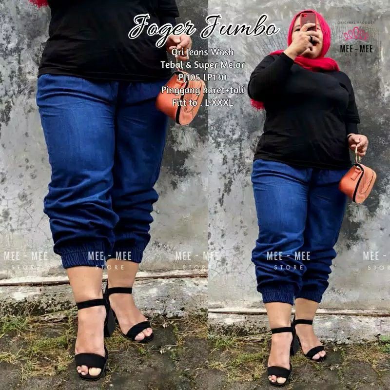 Celana Jogger Jeans Big Size Premium Tebal Nyaman