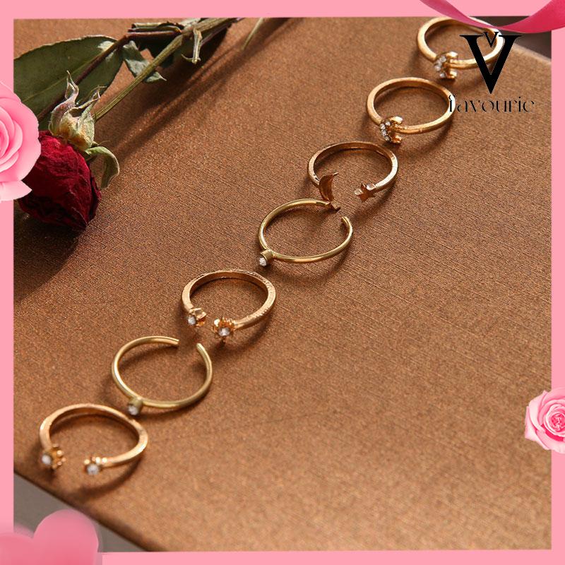 [COD]Cincin Starburst 7PCS Cincin Knuckle Pernikahan Wanita Vintage Kreatif-FA