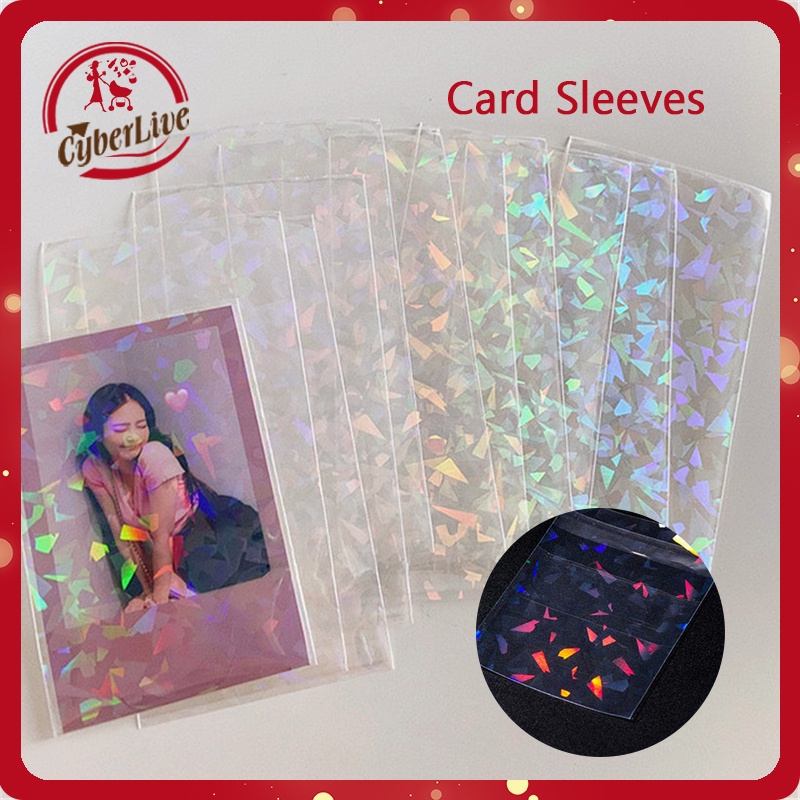 50pcs Inner Sleeve Photocard Postcard Laser Flashing Card Protector Transparant