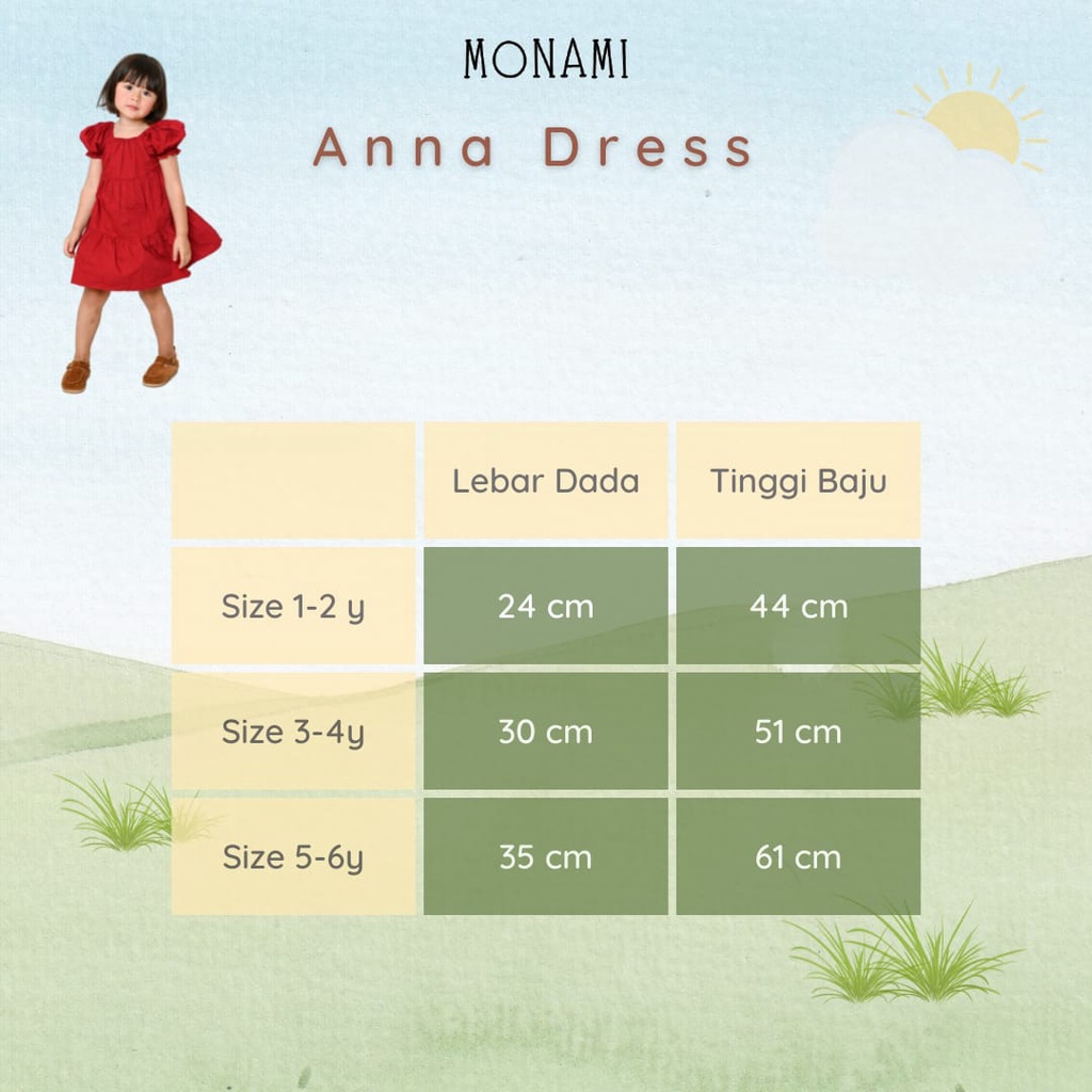 BABY GIGGLES MONAMI - Anna Dress / Dress Anak Perempuan