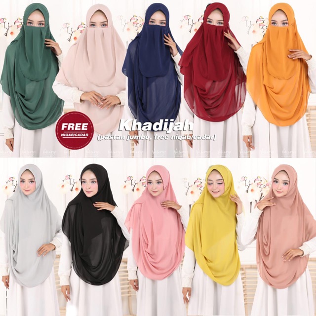 Khadijah Pastan Jumbo by Vallery Hijab Free Niqab