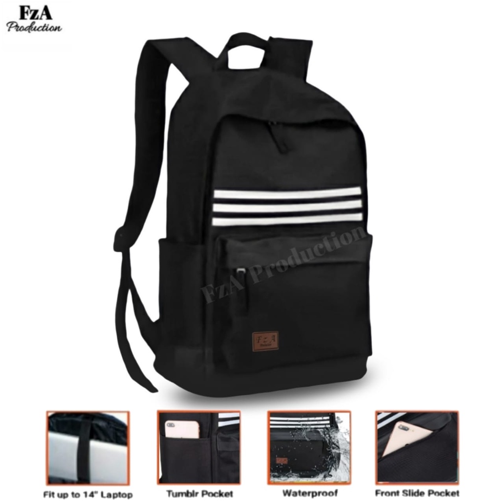 FzA Official - Tas Ransel Punggung Distro Casual Pria Wanita / Tas Ransel Laptop Backpack Original - RDLN