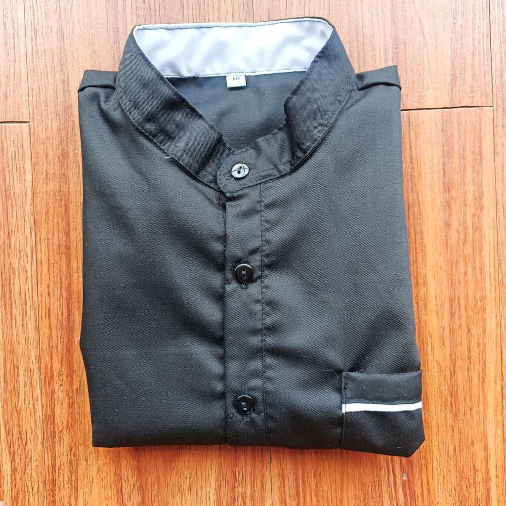 Baju Koko kurta anak sampai dewasa putih hitam lengan 3/4 toyobo