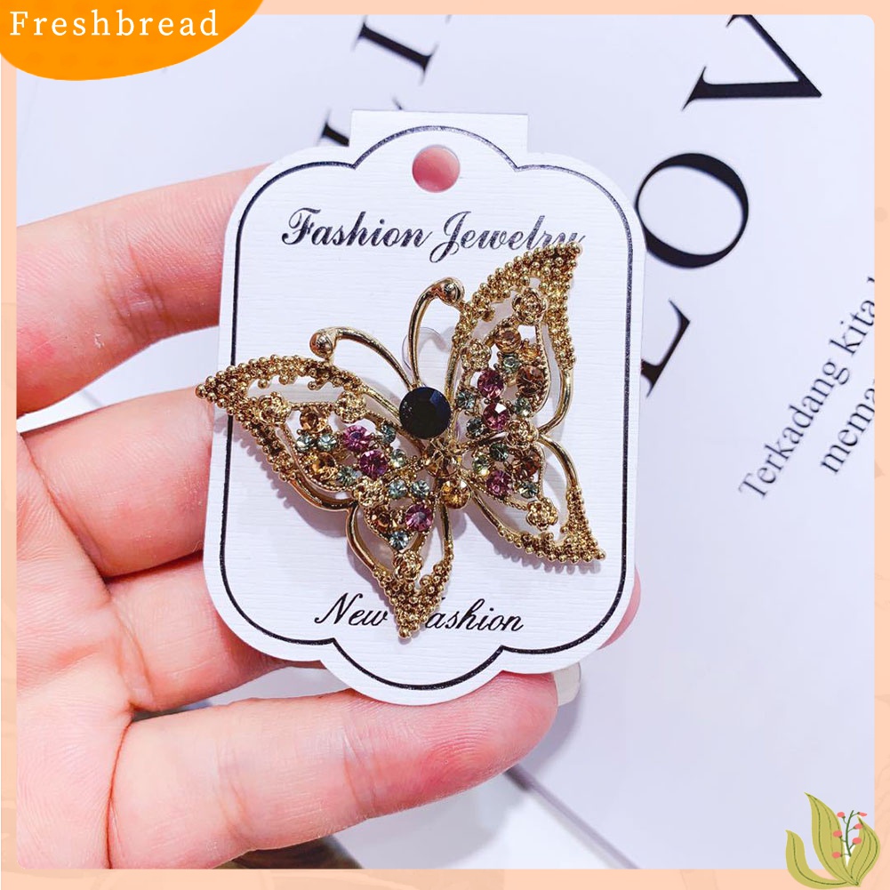 [ TERLARIS]Women Rhinestone Inlaid Fox Butterfly Rabbit Animal Brooch Pin Corsage Jewelry