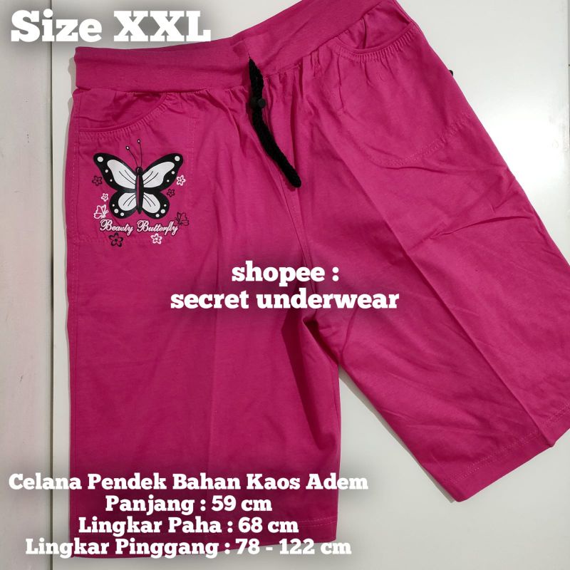 CELANA PENDEK WANITA KOLOR PAKAIAN SIZE XXL BAHAN KAOS ADEM SANTAI JUMBO MURAH ECER