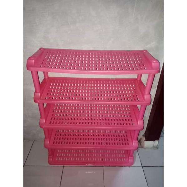 Rak sepatu plastik 5 susun