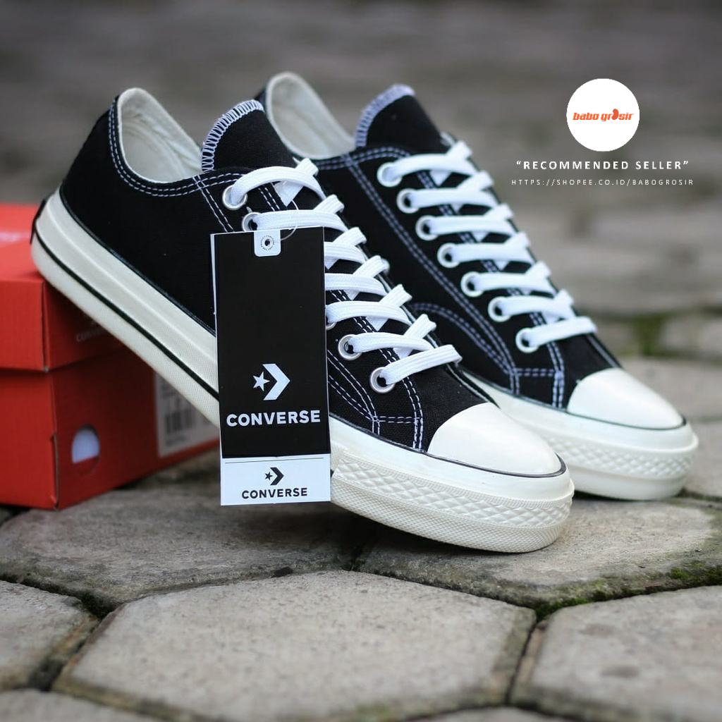 PROMO Sepatu Sneakers Converse 70s Egret Low Black White BNIB Premium Grade Original Harga Murah