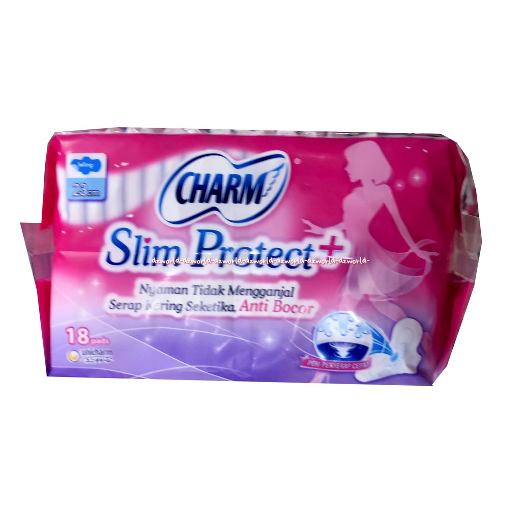 Charm Slim Protect Pembalut Anti Bocor 18Pads 23cm Pembalut Wanita Anti Bocor Charms Kao Kemasan Pink