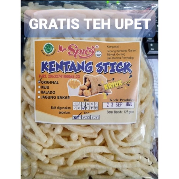 

CEMILAN / SNACK KENTANG STICK RASA ORIGINAL 125 GRAM