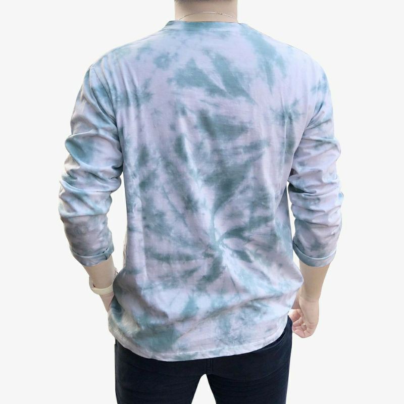 Termurah Berkualitas Baju Tie Dye Pria Katun Premium Kaos Cowok Lengan Panjang