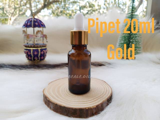 Botol Amber Pipet Kaca Tebal 5ml 10ml 15ml 20ml 30ml Botol Pipet Kaca Tebal tutup lux gold luxury