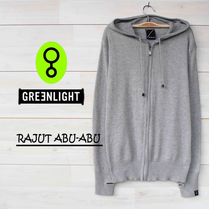 JAKET SWEATER DISTRO RAJUT ARIEL GREENLIGHT ABU MUDA KEREN / GREY