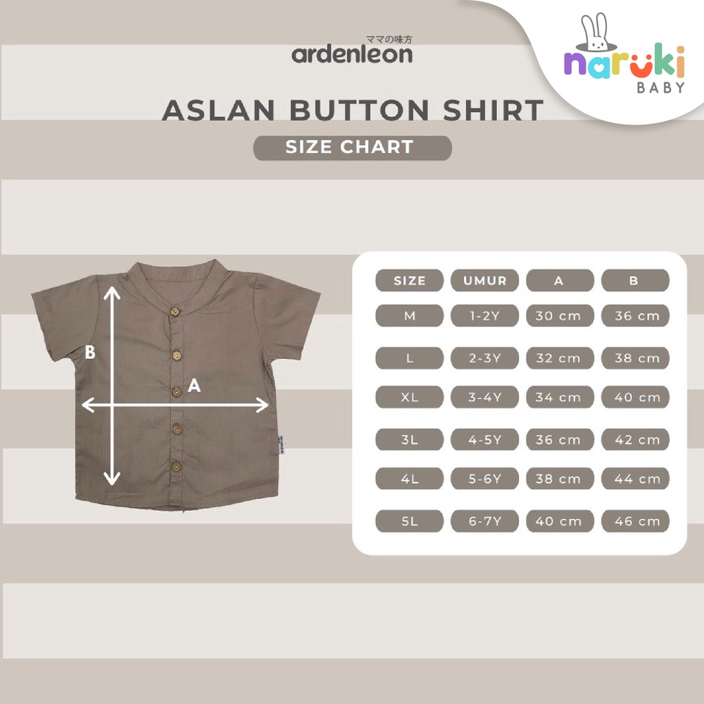 Ardenleon Boy Aslan Button Shirt Arden Leon Baju Atasan Anak Laki-laki