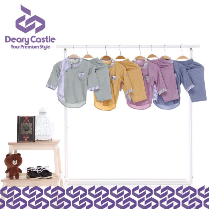 NEW Baju Koko Bayi Baju Koko Anak Deary Castle S - Hijau muda