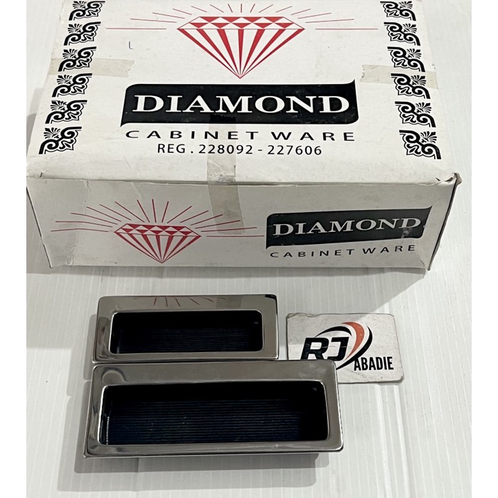 [12PCS] Handle Gagang Kom Tarikan Tanam Pintu Besar Stainless Diamond