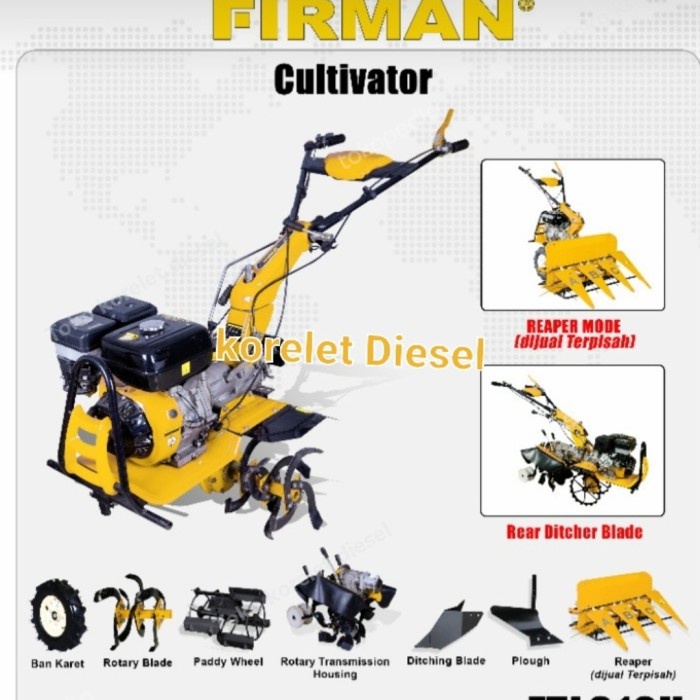 Traktor Tiller Firman FTL610H Cultivator RTH FTL610H