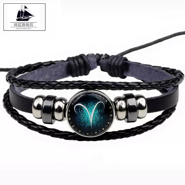 INFY - GELANG ZODIAK TANGAN WANITA PRIA STRAP KEPANG ZODIAC FASHION KOREA SIMPLE KEREN A001 IMPORT