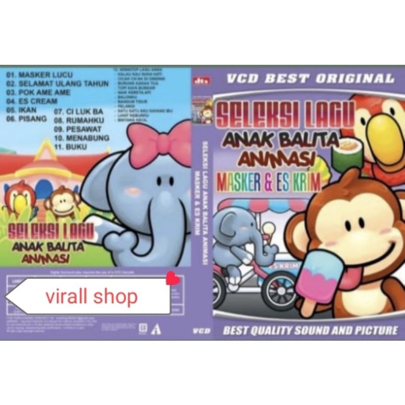 Kaset Lagu Anak " Seleksi Lagu Anak Balita Animasi Masker & Ice Cream "