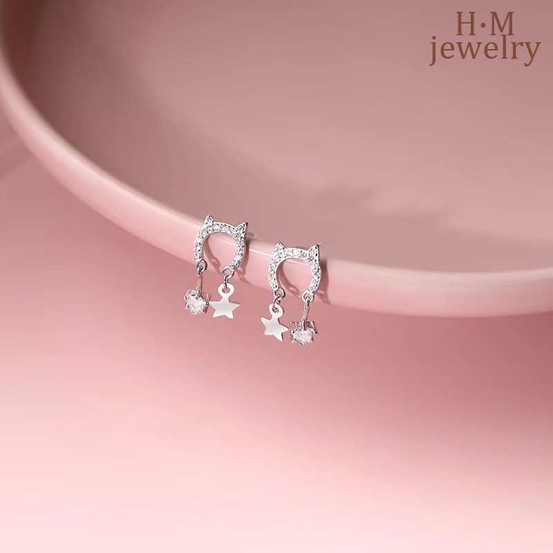 Anting Tusuk Motif Kucing Simple Kualitas Tinggi Untuk Wanita