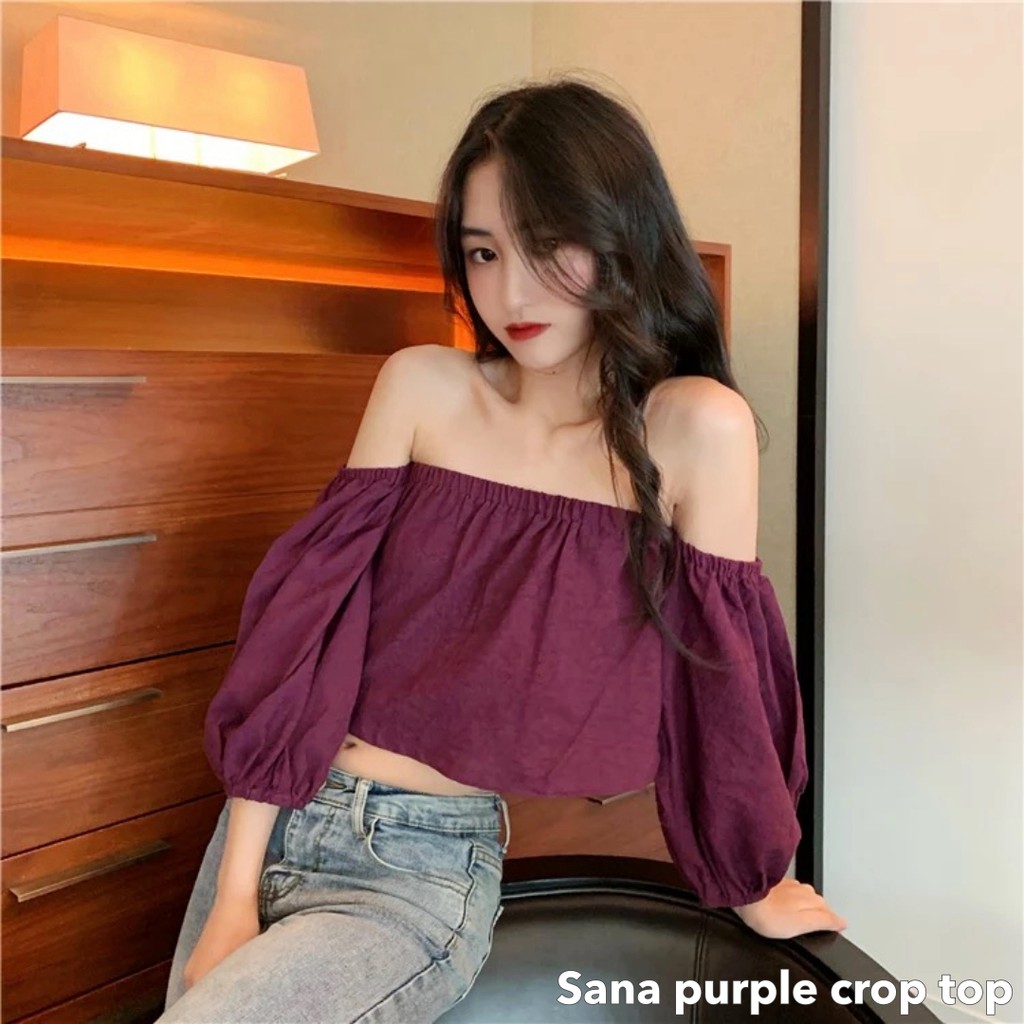 Sana purple crop top -Thejanclothes